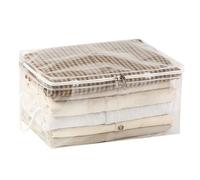 PE Metal Foldable 30x61x25cm Comforter Storage Bag - | Clear Storage Container With Handle | Large Clothes Quilts Toys Organizer Soft Waterproof Bag With Tag Window For Home Laundry Room Travel Use