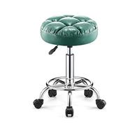 PE PETH ROULING ROLLING ROLLING SHOOL con ruote, sgabello regolabile ad altezza girevole a 360 °, sgabello rotondo moderno con poggiapiedi, per sgabelli da massaggio per salone spa per la casa, verde