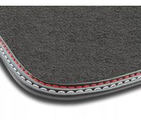 PE12-4 1pz Tappetino Velluto Premium Pelle Rosso&Bianco per Fiat Doblo III dal 2