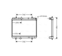 PE2265 AVA QUALITY COOLING Radiatore, Raffreddamento motore per CITROËN,PEUGEOT