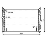 PE2386 AVA QUALITY COOLING Radiatore, Raffreddamento motore per CITROËN,DS,OPEL,