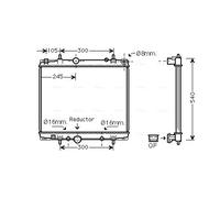 PEA2275 AVA QUALITY COOLING Radiatore, Raffreddamento motore per CITROËN,FIAT,LA