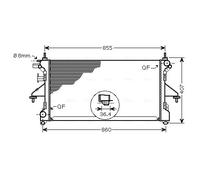 PEA2304 AVA QUALITY COOLING Radiatore, Raffreddamento motore per CITROËN,FIAT,PE