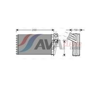 PEA6227 AVA QUALITY COOLING Scambiatore calore, Riscaldamento abitacolo per PEUG