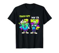 Peace 6 out Now I'm 7 7th Birthday Funny 67 Meme Graffiti Maglietta
