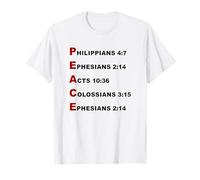 Peace Acrostic - 5 Christian Faith Bible Verse Scriptures Maglietta