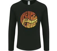 Peace Allows Love Quote Hippie Uomo Manica Lunga T-Shirt