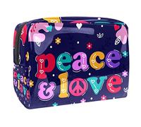 Peace and Love - Trousse per cosmetici, da donna, per articoli da toeletta da viaggio, grande, in PVC, con cerniera, Multi, 18.5x7.5x13cm/7.3x3x5.1in, Beauty case