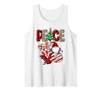 Peace And Love Xmas Elements Graphic Christmas GNOME Women Canotta