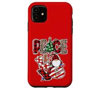 Peace and Love Xmas Elements Graphic Christmas Gnome Women Custodia per iPhone 11