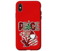 Peace and Love Xmas Elements Graphic Christmas Gnome Women Custodia per iPhone X/XS