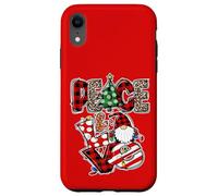 Peace and Love Xmas Elements Graphic Christmas Gnome Women Custodia per iPhone XR