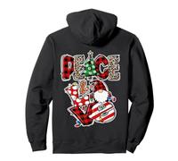 Peace And Love Xmas Elements Graphic Christmas GNOME Women Felpa con Cappuccio