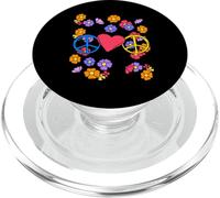 Peace Cuore Cuore Fiori 60 anni '80 Hippie Donna Adolescente PopSockets PopGrip per MagSafe