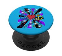 Peace cuore retrò anni '60 anni '80 hippie hippies donna uomo PopSockets PopGrip Adesivo
