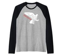 Peace Freedom White Dove Says Freedom USA Red Freedom Saying Maglia con Maniche Raglan