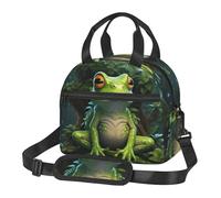 Peace Frog Tree Print Elegante Borsa termica per il pranzo Grande Capacità Cooler Tote Pocket Pasti Bevande Snack
