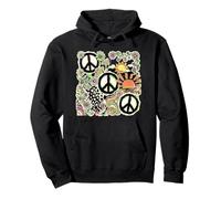 Peace Hippie Flower Ferma la Guerra Felpa con Cappuccio