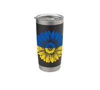 Peace in Ukraine Girasole Distressed Blu e Giallo Bicchiere termico in acciaio inox doppia parete