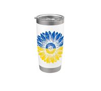 Peace in Ukraine Girasole Distressed Blu e Giallo Bicchiere termico in acciaio inox doppia parete