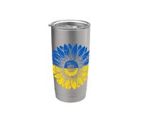 Peace in Ukraine Girasole Distressed Blu e Giallo Bicchiere termico in acciaio inox doppia parete