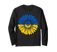 Peace in Ukraine Girasole Distressed Blu e Giallo Maglia a Manica
