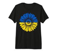 Peace in Ukraine Girasole Distressed Blu e Giallo Maglietta Premium