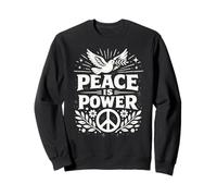 Peace Is Power Colomba Segno della Pace Vintage Boho Retro Positivo Felpa