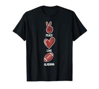 Peace Love Alabama Football Americano Orgoglio Alabama Maglietta