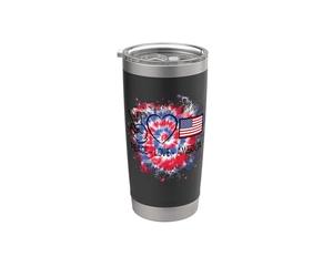 Peace Love America Tie Dye 4th Of July Camicie Bambini Ragazze Bicchiere termico in acciaio inox doppia parete
