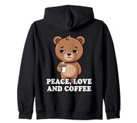 Peace Love And Coffee Felpa con Cappuccio