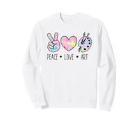 Peace Love Art Camicia Pastello Arcobaleno Tie Dye Artist Hippie Felpa