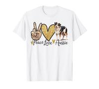 Peace Love Aussie divertente australiano mamma cane mamma pace giorno regali Maglietta