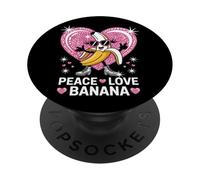 Peace Love Banana Funny Yellow Banane Fruit Summer Lover PopSockets PopGrip Adesivo