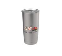 Peace Love Camping Slogan Hippy Design Hippie Camper Donna Bicchiere termico in acciaio inox doppia parete