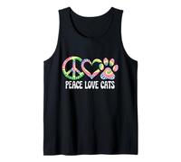 Peace Love Cats Leopard Cats Proprietario di Gattini Amanti dei Gatti Canotta