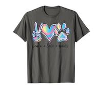 Peace Love Cats Tie Dye Cat, Simpatico Gatto con Zampa, Mamma, Festa della Pace Maglietta
