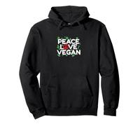 Peace Love Cavolo Vegano Felpa con Cappuccio
