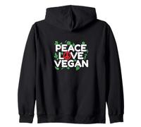 Peace Love Cavolo Vegano Felpa con Cappuccio