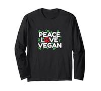 Peace Love Cavolo Vegano Maglia a Manica