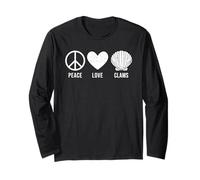 Peace Love Clam Lover I Love Clams, molluschi Maglia a Manica