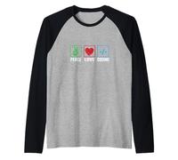 Peace Love Coding Maglia con Maniche Raglan