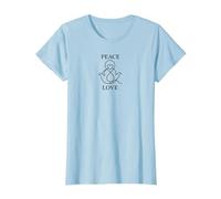 Peace Love Colomba Cuore Armonia Inspirational Maglietta, Donna, Celeste, XL