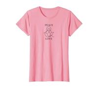 Peace Love Colomba Cuore Armonia Inspirational Maglietta, Donna, Rosa, S