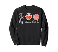 Peace Love Concha Pan Dulce Heart Mexicans Sweet Bread Lover Felpa
