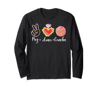 Peace Love Concha Pan Dulce Heart Mexicans Sweet Bread Lover Maglia a Manica