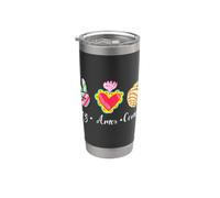 Peace Love Conchas Pan Dulce Funny Mexican Spanish Saying Bicchiere termico in acciaio inox doppia parete
