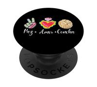 Peace Love Conchas Pan Dulce Latina Mexican Concha Pastry PopSockets PopGrip Adesivo