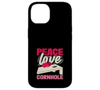Peace Love Cornhole Amante Gioco Appassionato Custodia per iPhone 14