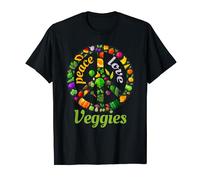 Peace Love - Costume vegano colorato per amanti delle verdure Maglietta
